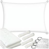 Żagiel do ogrodu przeciwsłoneczny biały zacieniacz materiał UV daszek 2x4 m