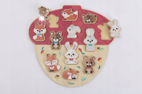 CHICCO drewniany zestaw puzzle chicco drewniane ukłądanka zwierzątka
