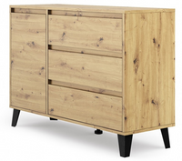 Nowoczesna Komoda 1 Drzwi 3 Szuflady 110 cm Artisan KENDI TS - 2 Kolory