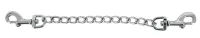 zado srebrny łańcuszek z dwoma karabińczykami 15 cm metalowy