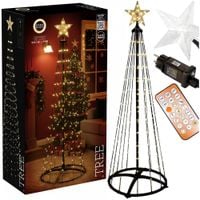 Choinka Świecąca Dekoracja Zewnętrzna Ogrodowa z Lampkami Czubkiem 300 cm