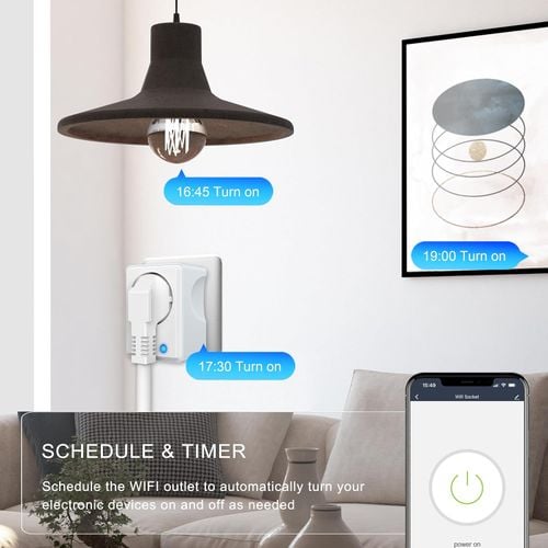 Inteligentne Gniazdko 16A WiFi Watomierz Timer Alexa Google Home Białe Szar na Arena.pl