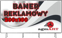 BANER REKLAMOWY PLANDEKA oczkowany 2x1 m NAPIS TWOJE LOGO projekt w cenie