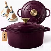 GARNEK ŻELIWNY 3L EMALIOWANY POKRYWKA BAKŁAŻAN GAZ INDUKCJA PIEKARNIK 22CM