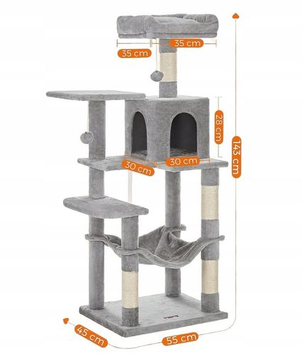 DRAPAK DLA KOTA DUŻY LEGOWISKO SŁUPEK WIEŻA DOMEK 6 POZIOMÓW WYSOKI 143cm na Arena.pl