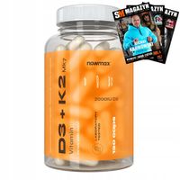 nowmax WITAMINA D3 2000IU K2 MK7 50 mcg 120 KAPS ODPORNOŚĆ KOŚCI MIĘŚNIE