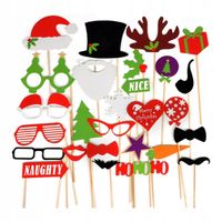 Świąteczny zestaw rekwizytów FOTOBUDKA do sesji foto 27szt