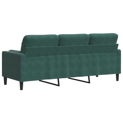 3-osobowa sofa z poduszkami, ciemnozielona, 180 cm, aksamit na Arena.pl