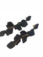 Klipsy akrylowe długie wiszące czarne boho c105