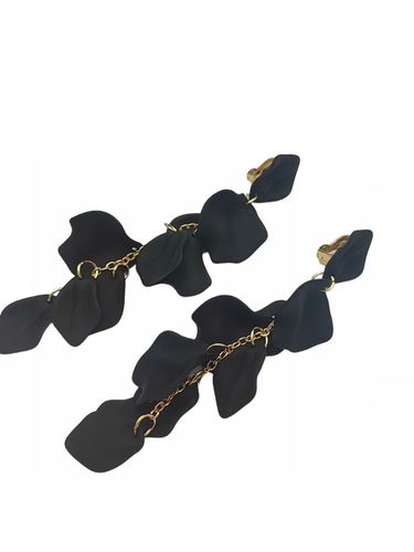 Klipsy akrylowe długie wiszące czarne boho c105 na Arena.pl