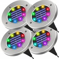 LAMPKA SOLARNA NAJAZDOWA LAMPA OGRODOWA RGB - ZESTAW LAMPEK OGRODOWYCH X 4