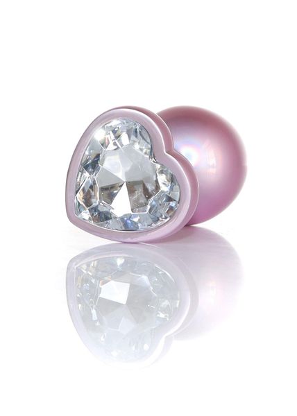 Plug-Jewellery Pearl Pink Heart Plug- Clear L zdjęcie 3