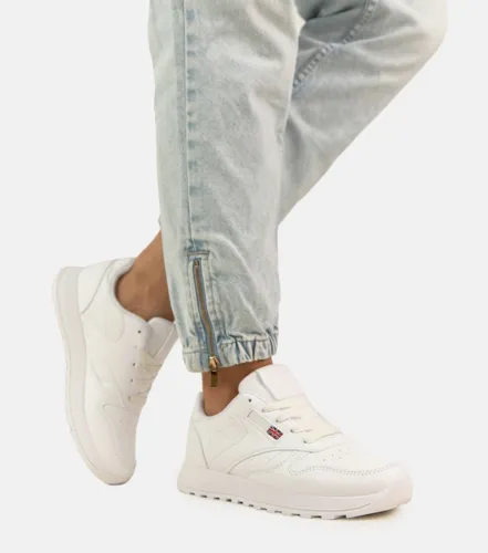 Białe sneakersy casualowe na platformie Élise 41 na Arena.pl