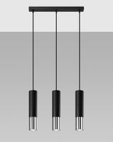 Modernistyczna LAMPA wisząca SL.0942 loftowa OPRAWA metalowe tuby zwis czarny chrom