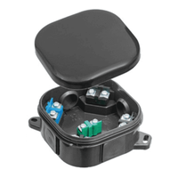 Puszka natynkowa 92x92x44 klik 5 zacisków czarna A.0020C