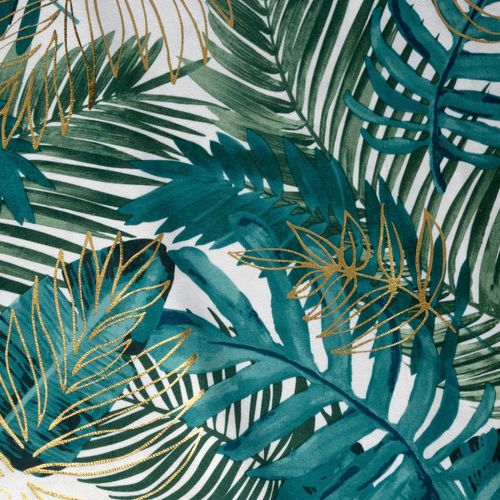 Zasłona gotowa na taśmie DAVOS 140x270 biało zielona w liście monstery na Arena.pl