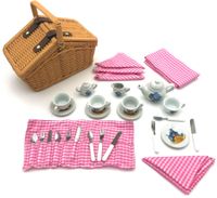 Koszyk piknikowy ZESTAW NACZYŃ i SZTUĆCE 30 części