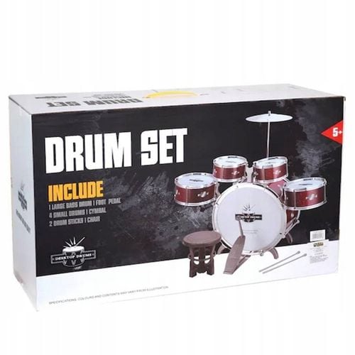 DUŻA PERKUSJA 5 BĘBNOWA KRZESEŁKO DLA DZIECKA BĘBNY TALERZE INSTRUMNET na Arena.pl