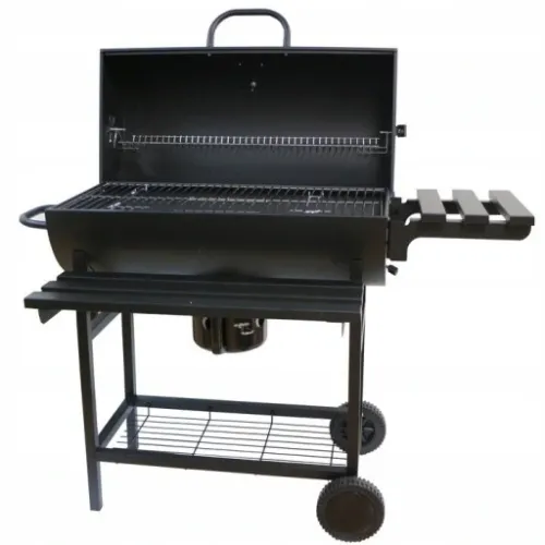 GRILL WĘGLOWY OGRODOWY 2 RUSZTY CHROMOWANE 2 PÓŁKI POPIELNIK TERMOMETR STAL na Arena.pl