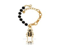 Bransoletka z onyksów ze skarabeuszem z kolekcji Beetle Brilliance