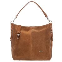 VEZZE torebka damska zamszowa worek z paskiem na ramię V551 camel