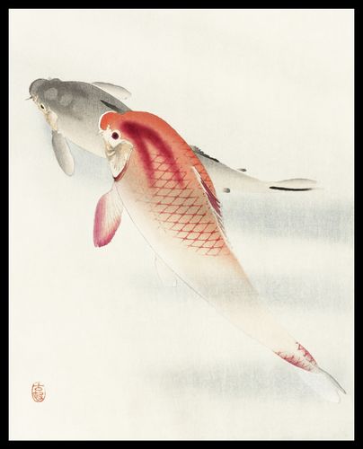 Plakat 40x50cm Two Carp, Koson Japoński Vintage do Salonu na Arena.pl