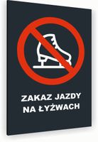 Tabliczka znak informacyjny 30x20 Antracyt ZAKAZ JAZDY NA ŁYŻWACH Dibond