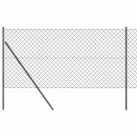 Ogrodzenie z ogniw ze słupkami Szary 1.2 x 25 m Stal
