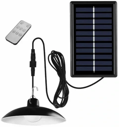 Lampa Żyrandol LED Panel Solarny Kemping Żarówka zdjęcie 2