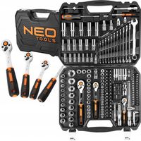 NEO ZESTAW KLUCZE NASADOWE 1/2" 3/8" 1/4" 219ele CRV PŁASKIE TORX