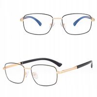 Męskie okulary Zerówki Blue Light do Komputera Oprawki Stalowe + AKCESORIA