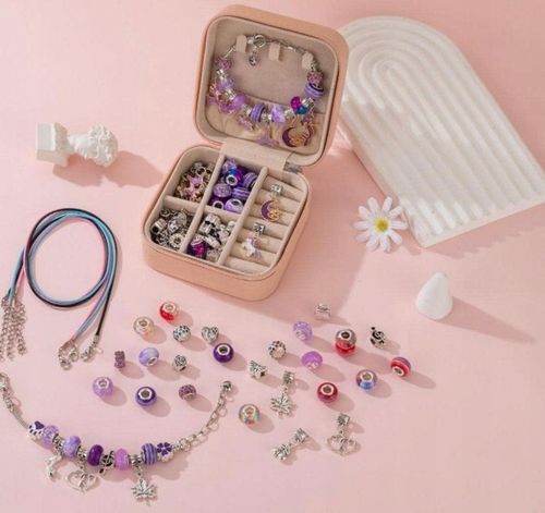 ZESTAW DO ROBIENIA NASZYJNIKÓW BRANSOLETEK KREATYWNY PREZENT DLA DZIECI na Arena.pl