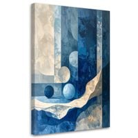 Obraz do salonu sypialni biura, Niebieska Nowoczesna Abstrakcja