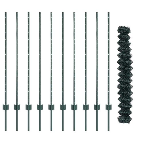 Ogrodzenie z słupkami Zielony 1.2 x 10 m Stal na Arena.pl