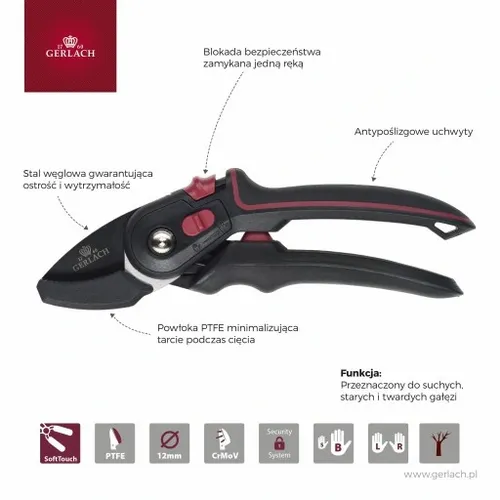 MAŁY SEKATOR OGRODNICZY ręczny Gerlach nożycowy na Arena.pl