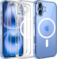 Etui do iPHONE 16 WZMACNIANE do MagSafe 360° Clear Case + 2 SZTUKI SZKŁO 9H