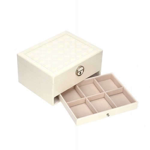 SZKATUŁKA NA BIŻUTERIĘ PUDEŁKO KUFEREK POJEMNY ORGANIZER ELEGANCKI C2 na Arena.pl