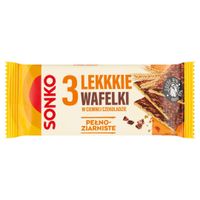 Sonko Lekkie wafelki pełnoziarniste w ciemnej czekoladzie 36 g (3 sztuki)