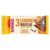 Sonko Lekkie wafelki pełnoziarniste w ciemnej czekoladzie 36g(3Sztuki)