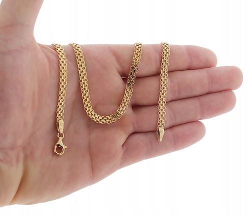 ZŁOTY PEŁNY ŁAŃCUSZEK DAMSKI BISMARK PR. 925 585 14K + GRAWER GRATIS na Arena.pl