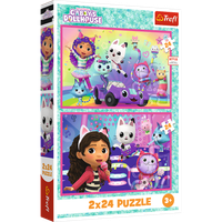 Puzzle - 2x24 - Zabawy z Gabby - Universal Gabbys Dollhouse Trefl 34433