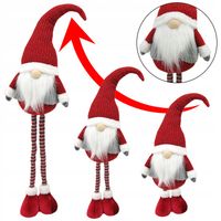 SKRZAT GNOM KRASNAL ŚWIĄTECZNY TELESKOPOWY NA PREZENT DUŻY 106CM CZERWONY