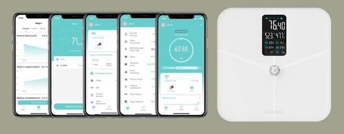 Waga Łazienkowa Elektroniczna Sportowa Alpha - Aplikacja Po Polsku na Arena.pl