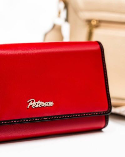 pojemny, skórzany portfel damski na zatrzask i suwak - peterson na Arena.pl