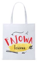 Dla Teściowej Mamy Prezent Torba Eco Biała Shopper Z Nadrukiem Ze Zdjęciem