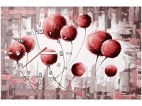 60CM 40CM ZEGAR OBRAZ ABSTRAKCYJNE DMUCHAWCE CZERWIENI DRUK PŁÓTNO RAMA