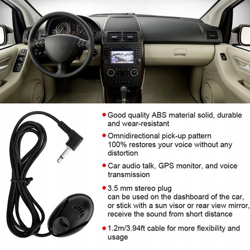 MIKROFON SAMOCHODOWY DO RADIA Z KLIPSEM 1,2M na Arena.pl