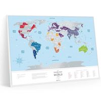 Mapa zdrapka "Travel Map™ Silver World" | 1DEA.me