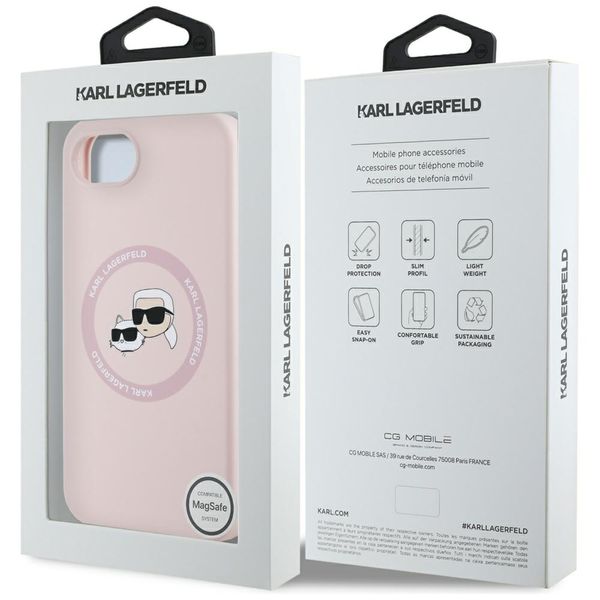 Etui Karl Lagerfeld do iPhone 16e, Różowy, MagSafe zdjęcie 8