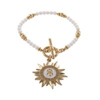 bransoletka z agatów z białym, greckim słońcem z kolekcji olimpia